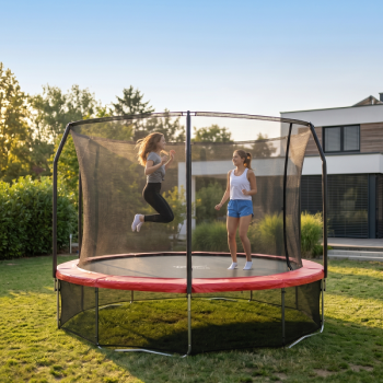 Батут каркасный 480см SCHOLLE Space BR16FT с защитной сеткой и лестницей 16фут красный/синий - Интернет магазин спортивных товаров Кавказ-спорт, Владикавказ